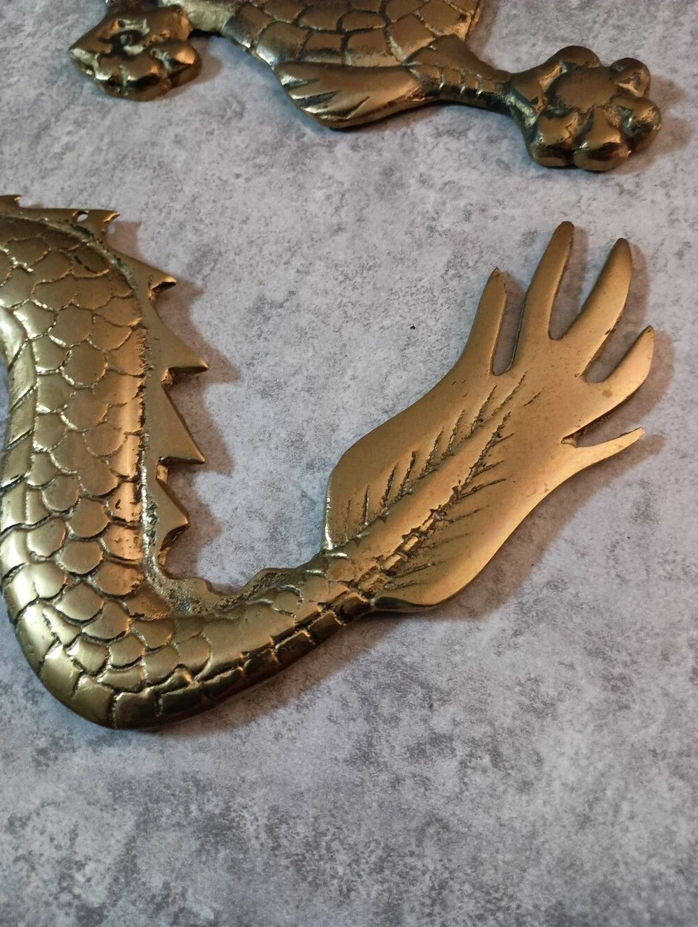 Brass Gold Dragon Wall Decor Pair - Decorative Home Accent 24